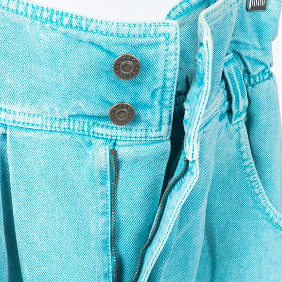 Gucci PF/19 Blue Embroidered Cherry Tapered Paperbag-Waist Jeans - Picture 11 of 16